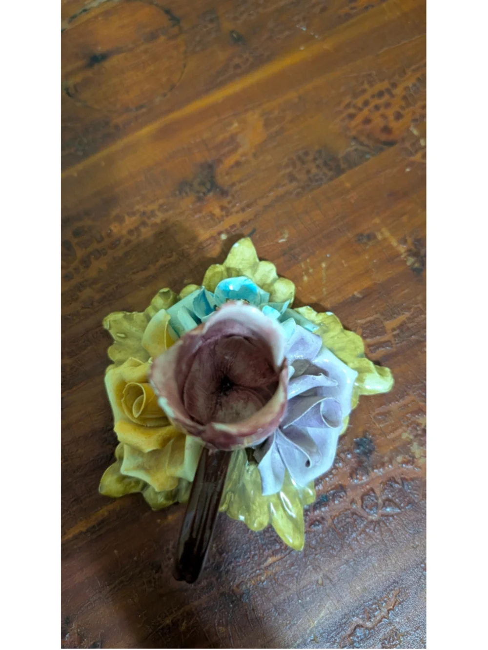Floral Ceramic Capodimonte Candle Holder One Size Multicolor in